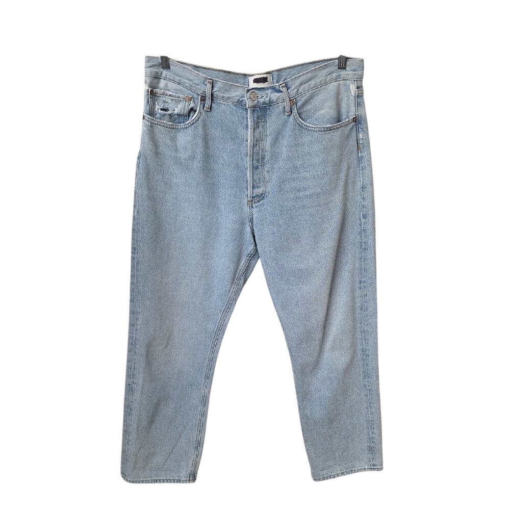 Agolde 90s High Rise Loose Fit Light Wash Jeans Womens Size 32